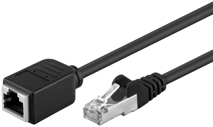 Goobay CAT 5e Extension Cable F/UTP, black copper conductor (CU), RJ45 male (8P8C) > RJ45 female (8P8C) in the group COMPUTERS & PERIPHERALS / Computer cables / Network cables / Cat5e at TP E-commerce Nordic AB (C39417)