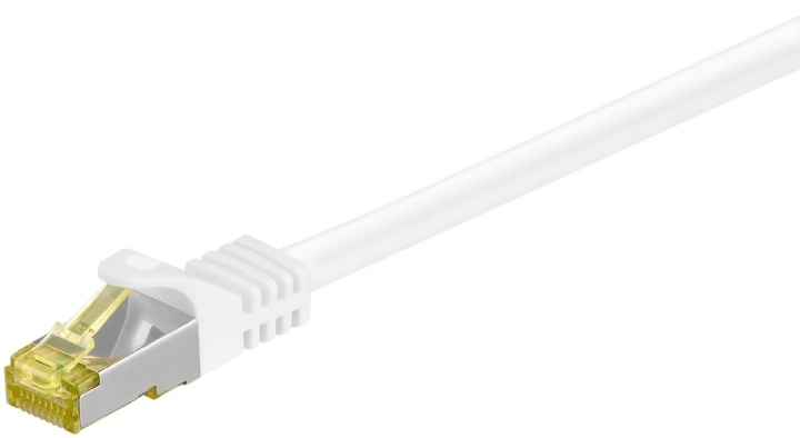 Goobay RJ45 Patch Cord CAT 6A S/FTP (PiMF), 500 MHz, with CAT 7 Raw Cable, white LSZH halogen-free cable sheat, RJ45 plug (CAT6A), CU in the group COMPUTERS & PERIPHERALS / Computer cables / Network cables / Cat7 at TP E-commerce Nordic AB (C39429)