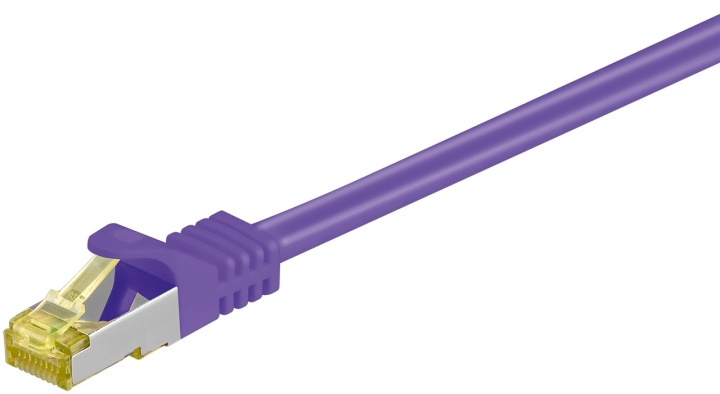 Goobay RJ45 Patch Cord CAT 6A S/FTP (PiMF), 500 MHz, with CAT 7 Raw Cable, violet LSZH halogen-free cable sheat, RJ45 plug (CAT6A), CU in the group COMPUTERS & PERIPHERALS / Computer cables / Network cables / Cat7 at TP E-commerce Nordic AB (C39450)