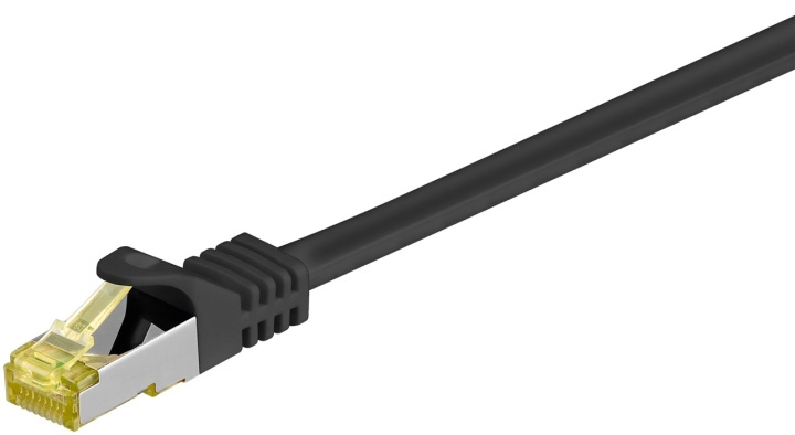 Goobay RJ45 Patch Cord CAT 6A S/FTP (PiMF), 500 MHz, with CAT 7 Raw Cable, black LSZH halogen-free cable sheat, RJ45 plug (CAT6A), CU in the group COMPUTERS & PERIPHERALS / Computer cables / Network cables / Cat7 at TP E-commerce Nordic AB (C39494)