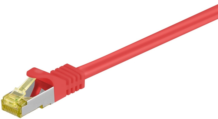 Goobay RJ45 Patch Cord CAT 6A S/FTP (PiMF), 500 MHz, with CAT 7 Raw Cable, red LSZH halogen-free cable sheat, RJ45 plug (CAT6A), CU in the group COMPUTERS & PERIPHERALS / Computer cables / Network cables / Cat7 at TP E-commerce Nordic AB (C39502)