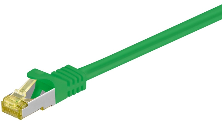 Goobay RJ45 Patch Cord CAT 6A S/FTP (PiMF), 500 MHz, with CAT 7 Raw Cable, green LSZH halogen-free cable sheat, RJ45 plug (CAT6A), CU in the group COMPUTERS & PERIPHERALS / Computer cables / Network cables / Cat7 at TP E-commerce Nordic AB (C39535)