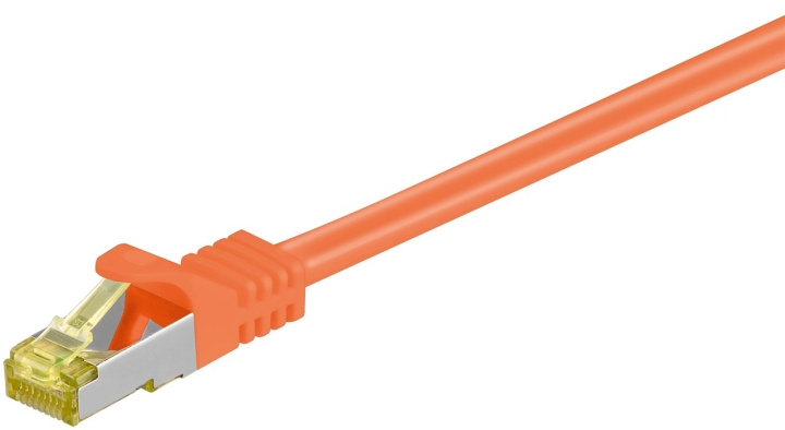 Goobay RJ45 Patch Cord CAT 6A S/FTP (PiMF), 500 MHz, with CAT 7 Raw Cable, orange LSZH halogen-free cable sheat, RJ45 plug (CAT6A), CU in the group COMPUTERS & PERIPHERALS / Computer cables / Network cables / Cat7 at TP E-commerce Nordic AB (C39537)