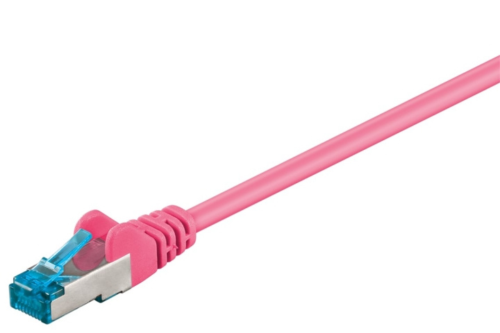 Goobay CAT 6A Patch Cable, S/FTP (PiMF), magenta copper conductor (CU), halogen-free cable sheath (LSZH) in the group COMPUTERS & PERIPHERALS / Computer cables / Network cables / Cat6 at TP E-commerce Nordic AB (C39707)