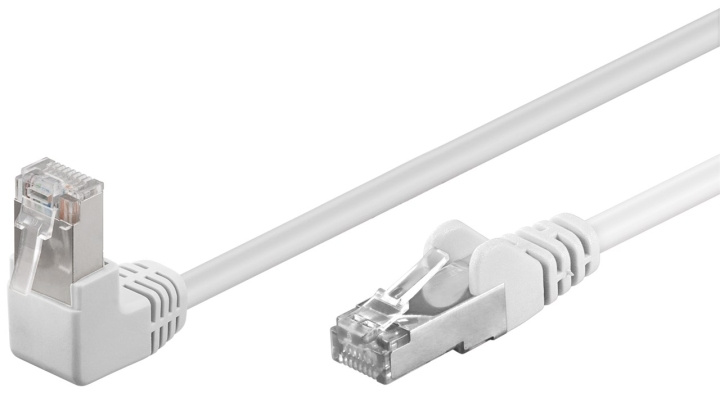 Goobay CAT 5e Patch Cable 1x 90° Angled, F/UTP, white copper-clad aluminium wire (CCA), 1x RJ45 male 90° (8P8C) in the group COMPUTERS & PERIPHERALS / Computer cables / Network cables / Cat5e at TP E-commerce Nordic AB (C39794)