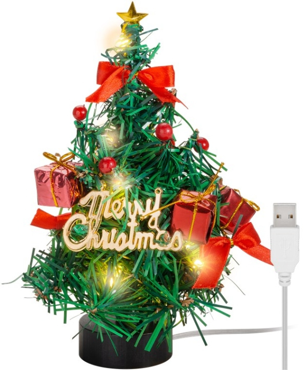 Goobay LED Mini Christmas Tree with Christmas decoration, 15 micro LEDs in warm white (2700 K) and 75 cm USB cable, height approx. 22 cm in the group HOME ELECTRONICS / Lighting / Christmas lights at TP E-commerce Nordic AB (C40161)