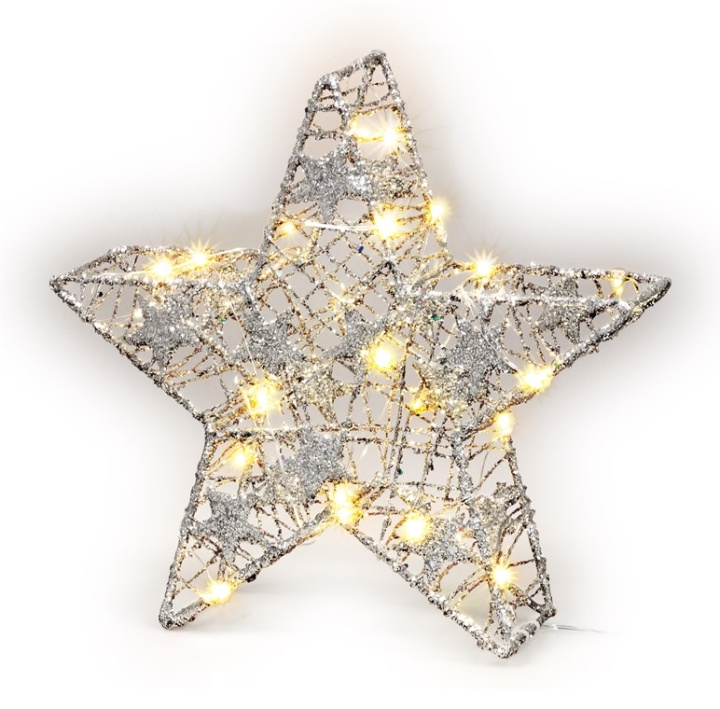 Goobay LED Wire Star 3D with 25 LEDs and timer function, warm white (3000 K), battery-operated in the group HOME ELECTRONICS / Lighting / Christmas lights at TP E-commerce Nordic AB (C40230)