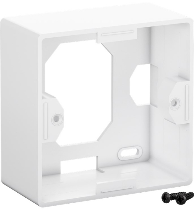 Goobay Keystone On-Wall Mounting Frame suitable for Keystone faceplate 80 x 80 and CAT 6/6A flush-mounted boxes in the group COMPUTERS & PERIPHERALS / Computer cables / Network cables / Wall sockets at TP E-commerce Nordic AB (C40373)