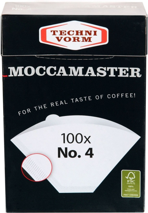 Moccamaster suodatinpaperi 1x4, 100 kpl in the group HOME, HOUSEHOLD & GARDEN / Household appliances / Coffee makers and accessories / Filters & Accessories at TP E-commerce Nordic AB (C40878)