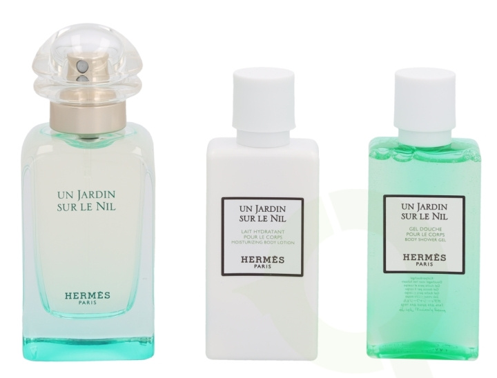 Hermes Un Jardin Sur Le Nil Giftset 130 ml Edt Spray 50ml/Body Lotion 40ml/Shower Gel 40ml in the group BEAUTY & HEALTH / Gift sets / Gift sets for her at TP E-commerce Nordic AB (C42483)