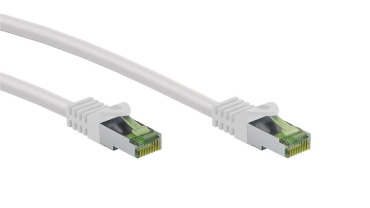 Goobay RJ45 Patch Cord with CAT 8.1 S/FTP Raw Cable, AWG 26, white copper conductor, LSZH halogen-free cable sheat, RJ45 (CAT6A) plug, 7.5 m in the group COMPUTERS & PERIPHERALS / Computer cables / Network cables / Cat8 at TP E-commerce Nordic AB (C43048)