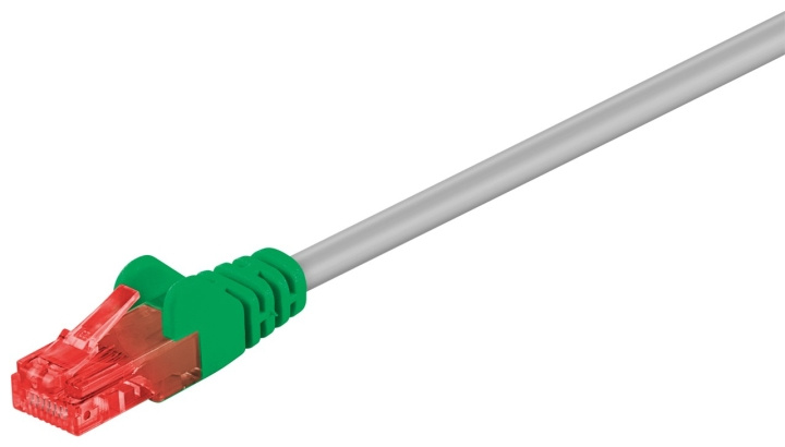 Goobay CAT 6 Crossover Patch Cable, U/UTP, grey, green copper-clad aluminium wire (CCA), 1 m in the group COMPUTERS & PERIPHERALS / Computer cables / Network cables / Cat6 at TP E-commerce Nordic AB (C43289)