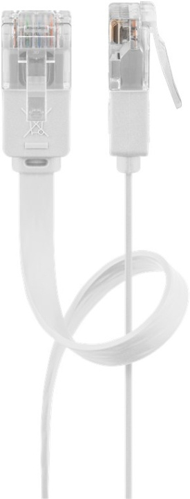 Goobay CAT 6 Flat Patch Cable, U/UTP, white copper conductor (CU), 2 m in the group COMPUTERS & PERIPHERALS / Computer cables / Network cables / Cat6 at TP E-commerce Nordic AB (C43551)