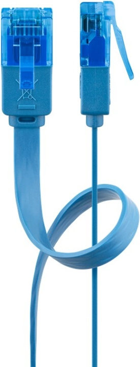 Goobay CAT 6A Flat Patch Cable U/UTP, blue copper conductor (CU), 3 m in the group COMPUTERS & PERIPHERALS / Computer cables / Network cables / Cat6 at TP E-commerce Nordic AB (C43668)