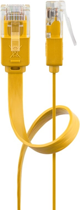 Goobay CAT 6 Flat Patch Cable, U/UTP, yellow copper conductor (CU), 0.5 m in the group COMPUTERS & PERIPHERALS / Computer cables / Network cables / Cat6 at TP E-commerce Nordic AB (C43688)