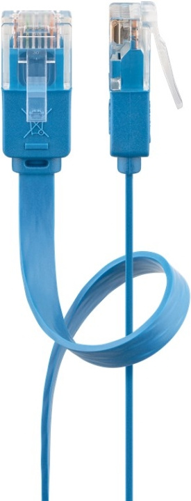 Goobay CAT 6 Flat Patch Cable, U/UTP, blue copper conductor (CU), 1 m in the group COMPUTERS & PERIPHERALS / Computer cables / Network cables / Cat6 at TP E-commerce Nordic AB (C43690)