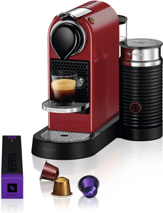 Krups Nespresso Citiz & Milk Kapselmaskin, Röd in the group HOME, HOUSEHOLD & GARDEN / Household appliances / Coffee makers and accessories / Drip coffee makers at TP E-commerce Nordic AB (C44480)