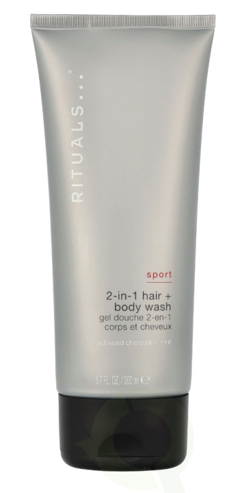 Rituals Sport 2-1 Hair + Body Wash 200 ml Activated Charcoal + Mint in the group BEAUTY & HEALTH / Skin care / Body health / Bath & Shower gels at TP E-commerce Nordic AB (C47601)