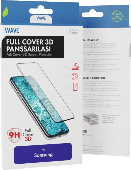 Wave Full Cover 3D härdat glas, Samsung Galaxy S23 Ultra, Svart in the group SMARTPHONE & TABLETS / Phone cases / Samsung at TP E-commerce Nordic AB (C47924)