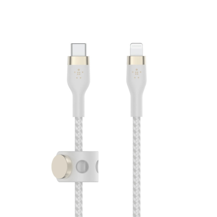 Belkin BOOST CHARGE USB-C to LTG Braided Silicon, 2m, White in the group SMARTPHONE & TABLETS / Chargers & Cables / Cables / Cables Lightning at TP E-commerce Nordic AB (C48190)