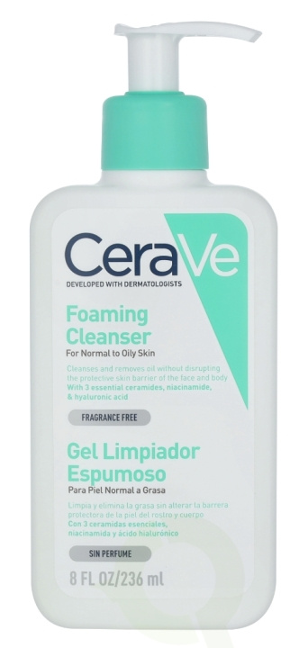 Cerave Foaming Cleanser w/Pump 236 ml For Normal To Oily Skin in the group BEAUTY & HEALTH / Skin care / Face / Cleaning at TP E-commerce Nordic AB (C49619)