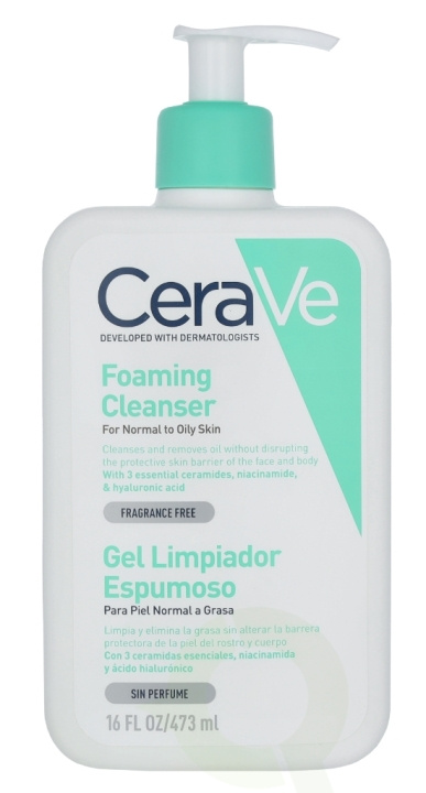 Cerave Foaming Cleanser w/Pump 473 ml For Normal To Oily Skin, Fragrance Free in the group BEAUTY & HEALTH / Skin care / Face / Cleaning at TP E-commerce Nordic AB (C49620)