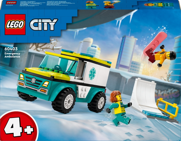 LEGO City Great Vehicles 60403 - Emergency Ambulance and Snowboarder in the group TOYS, KIDS & BABY PRODUCTS / Toys / Building toys / Lego at TP E-commerce Nordic AB (C52224)