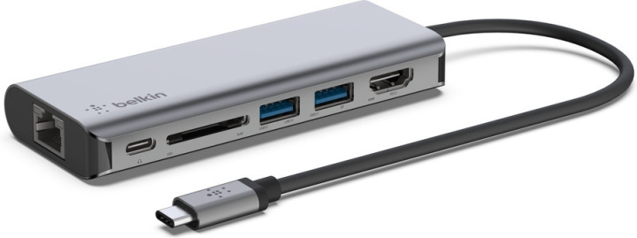 Belkin USB-C 6 in 1 Multi-Port Gigabit Ethernet - adapter in the group COMPUTERS & PERIPHERALS / Laptops & accessories / Docking station at TP E-commerce Nordic AB (C57702)