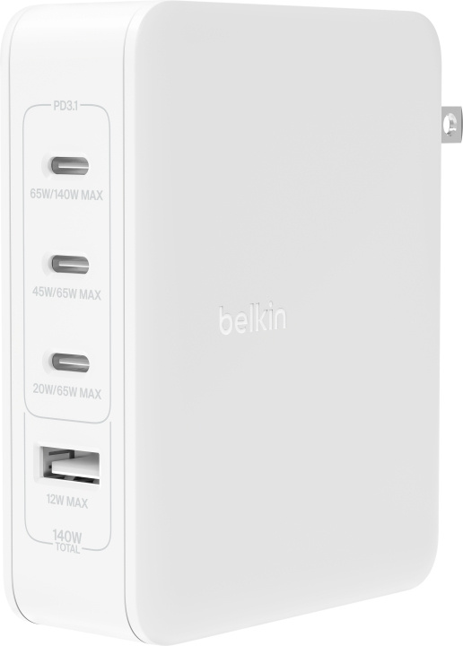 Belkin BoostCharge Pro 4-ports GaN 140 W nätladdare in the group SMARTPHONE & TABLETS / Chargers & Cables / Wall charger / Wall charger USB-C at TP E-commerce Nordic AB (C57822)