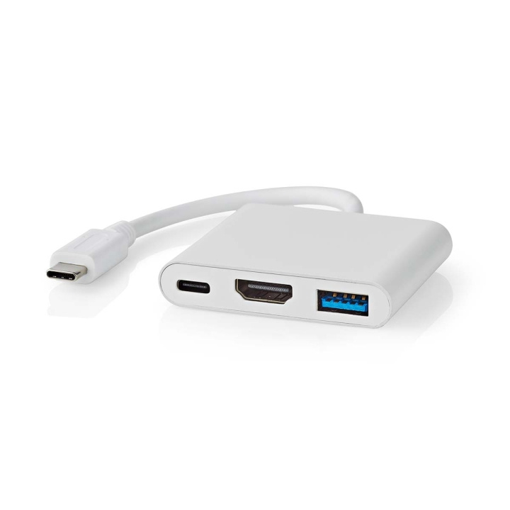 Nedis USB Multi-Port Adapter | USB 3.2 Gen 1 | USB-C™ Male | HDMI™ Output / USB-A Female / USB-C™ Female | 5 Gbps | 0.10 m | Round | Nickel Plated | PVC | White | Box in the group COMPUTERS & PERIPHERALS / Laptops & accessories / Docking station at TP E-commerce Nordic AB (C57850)