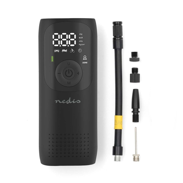 Nedis Rechargeable Air Compressor | 0.1 - 10.3 Bar | Dunlop Valve | Operation modes: Car / Motorbike / Bycicle / Ball | Yes | Air Pressure Meter in the group CAR / Car accessories / Other Car accessories at TP E-commerce Nordic AB (C57913)