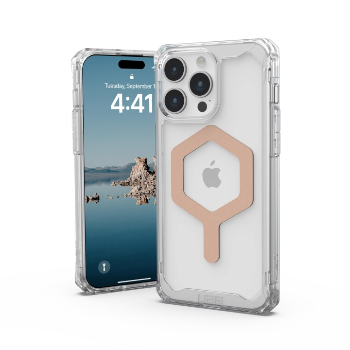 Urban Armor Gear iPhone 15 Pro Max Plyo Magsafe - Ice/Rose Gold in the group SMARTPHONE & TABLETS / Phone cases / Apple / iPhone 15 at TP E-commerce Nordic AB (C59802)