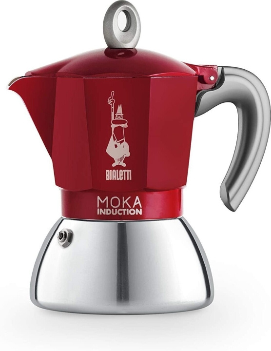 Bialetti Moka Induktion röd, 6 koppar in the group HOME, HOUSEHOLD & GARDEN / Household appliances / Coffee makers and accessories / Drip coffee makers at TP E-commerce Nordic AB (C60161)