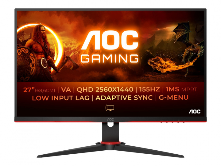 AOC Gaming Q27G2E/BK 27 2560 x 1440 (2K) HDMI DisplayPort 155Hz in the group COMPUTERS & PERIPHERALS / Computer monitor / Computer monitors at TP E-commerce Nordic AB (C60405)