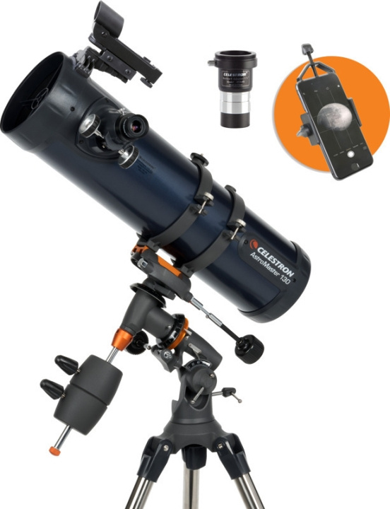 Celestron ASTROMASTER 130EQ stjärnteleskop + telefonadapter och T2-Barlow-lins in the group Sport, leisure & Hobby / Outdoor recreation / Binoculars at TP E-commerce Nordic AB (C60879)