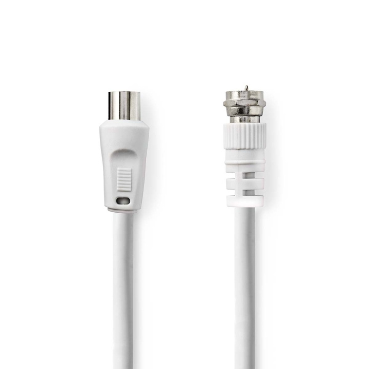 Nedis Satellite & Antenna Cable | F Male | IEC (Coax) Male | Nickel Plated | 75 Ohm | Double Shielded | 1.50 m | Round | PVC | White | Label in the group HOME ELECTRONICS / Cables & Adapters / Antenna cables & Accessories / Antenna cables at TP E-commerce Nordic AB (C61429)