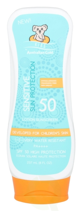 Australian Gold Sensitive Lotion Kids SPF50 237 ml High protection in the group BEAUTY & HEALTH / Skin care / Tanning / Sunscreen at TP E-commerce Nordic AB (C61852)