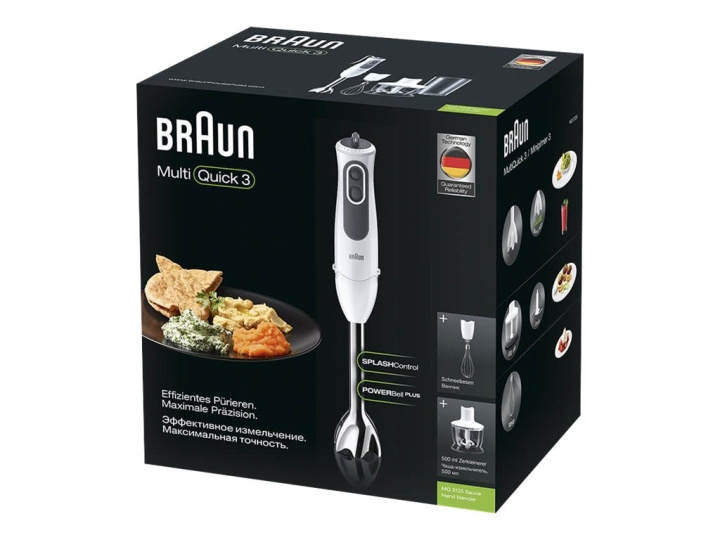 Braun Multiquick 3 MQ 3135 Hand Blender Turbo function White/grey in the group HOME, HOUSEHOLD & GARDEN / Household appliances / Food processor & Kitchen appliances / Hand blenders at TP E-commerce Nordic AB (C62069)