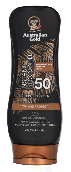 Australian Gold Instant Bronzer Lotion Sunscreen SPF50 237 ml in the group BEAUTY & HEALTH / Skin care / Tanning / Sunscreen at TP E-commerce Nordic AB (C64355)