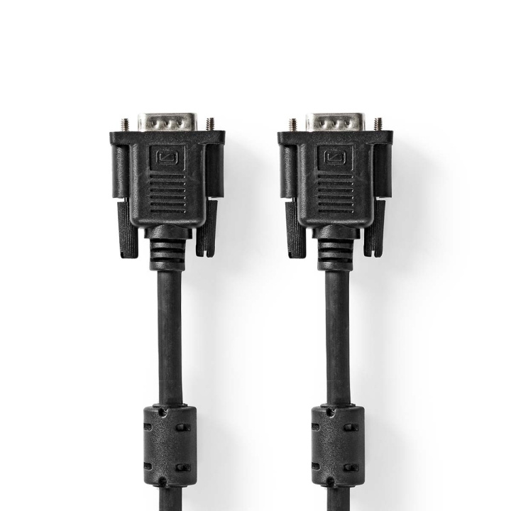 Nedis VGA Cable | VGA Male | VGA Male | Nickel Plated | Maximum resolution: 1280x768 | 5.00 m | Round | ABS | Black | Label in the group COMPUTERS & PERIPHERALS / Computer cables / VGA / Cables at TP E-commerce Nordic AB (C64410)