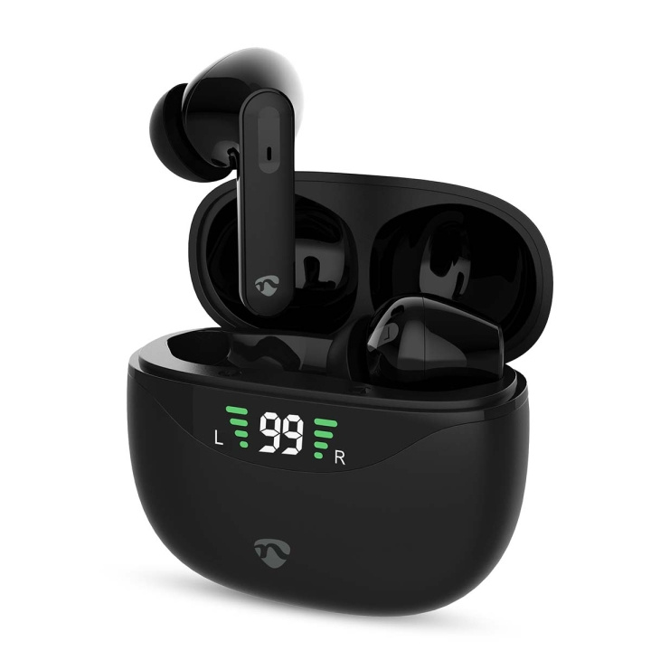 Nedis Fully Wireless Earphones | Bluetooth® | Battery play time: 30 hrs | Touch Control | Charging case | Wireless charging case | Built-in microphone | Voice control support | Black in the group HOME ELECTRONICS / Audio & Picture / Headphones & Accessories / Headphones at TP E-commerce Nordic AB (C64440)