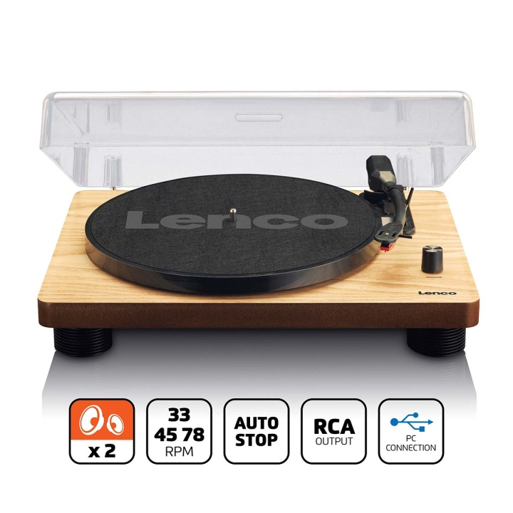 Lenco LS-50WD Turntable with built-in speakers USB Encoding Wood in the group HOME ELECTRONICS / Audio & Picture / Home cinema, Hifi & Portable / Compact stereo & Record players at TP E-commerce Nordic AB (C64482)