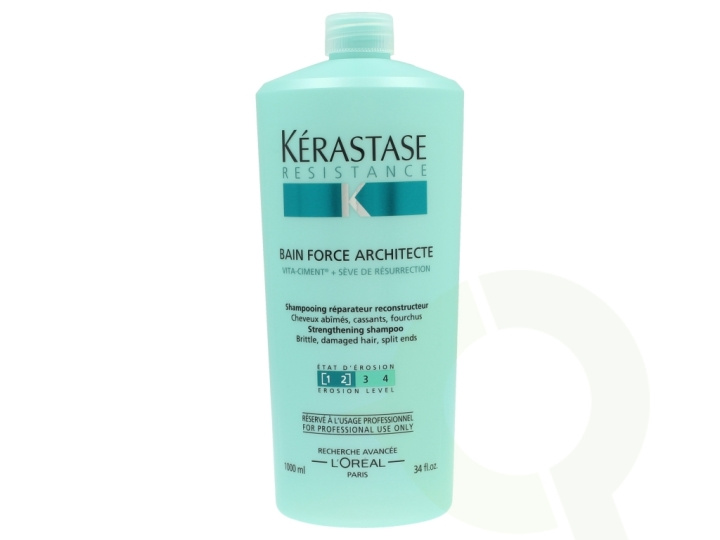 Kerastase Resistance Bain Force Architecte Shampoo 1000 ml Brittle, Damaged Hair, Split Ends in the group BEAUTY & HEALTH / Hair & Styling / Hair care / Schampoo at TP E-commerce Nordic AB (C64691)