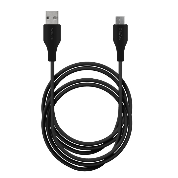 Puro USB-A - USB-C cable, 2m, black in the group COMPUTERS & PERIPHERALS / Computer cables / USB / USB-C at TP E-commerce Nordic AB (C65272)