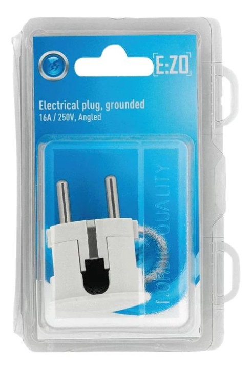 Nordic Quality Plug angled earthed, white in the group HOME, HOUSEHOLD & GARDEN / Electricity & Lighting / electrical installation / Accessories at TP E-commerce Nordic AB (C65759)