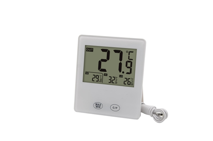 Nordic Quality Digital indoor-outdoor thermometer w wired sensor in the group HOME, HOUSEHOLD & GARDEN / Fans & Climate products / Thermometers & Weather stations at TP E-commerce Nordic AB (C65792)