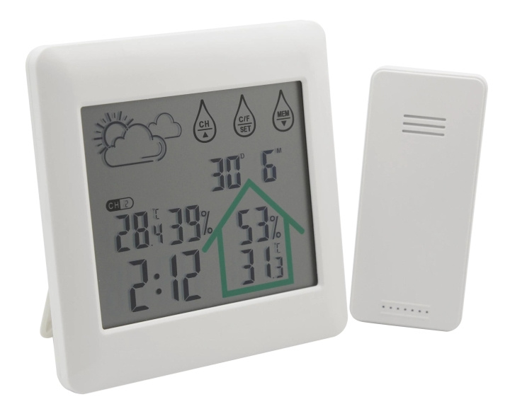Nordic Quality Wireless weather station w in-outdoor temperature in the group HOME, HOUSEHOLD & GARDEN / Fans & Climate products / Thermometers & Weather stations at TP E-commerce Nordic AB (C65793)