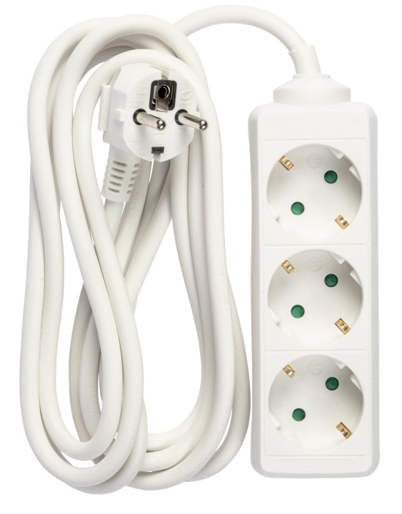 Nordic Quality Grenuttag 3-vägs med jord in the group HOME, HOUSEHOLD & GARDEN / Electricity & Lighting / Power strips at TP E-commerce Nordic AB (C65807)