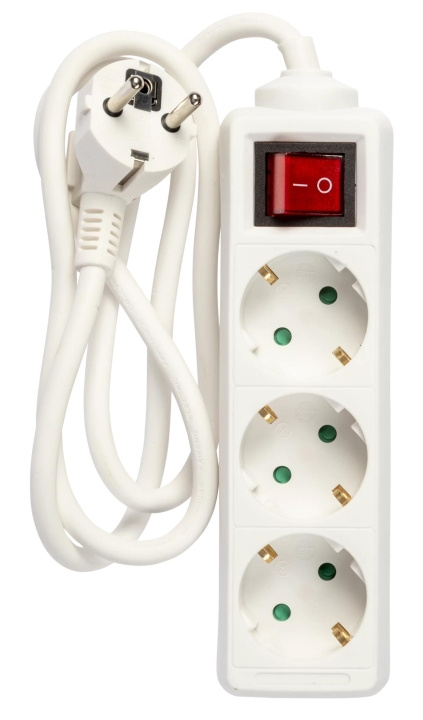 Nordic Quality Grenuttag 3-vägs med brytare och jord, 1m in the group HOME, HOUSEHOLD & GARDEN / Electricity & Lighting / Power strips at TP E-commerce Nordic AB (C65808)