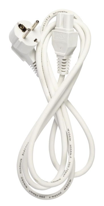 Nordic Quality C15 power cable, 2m, White in the group COMPUTERS & PERIPHERALS / Computer cables / Device kable at TP E-commerce Nordic AB (C65819)